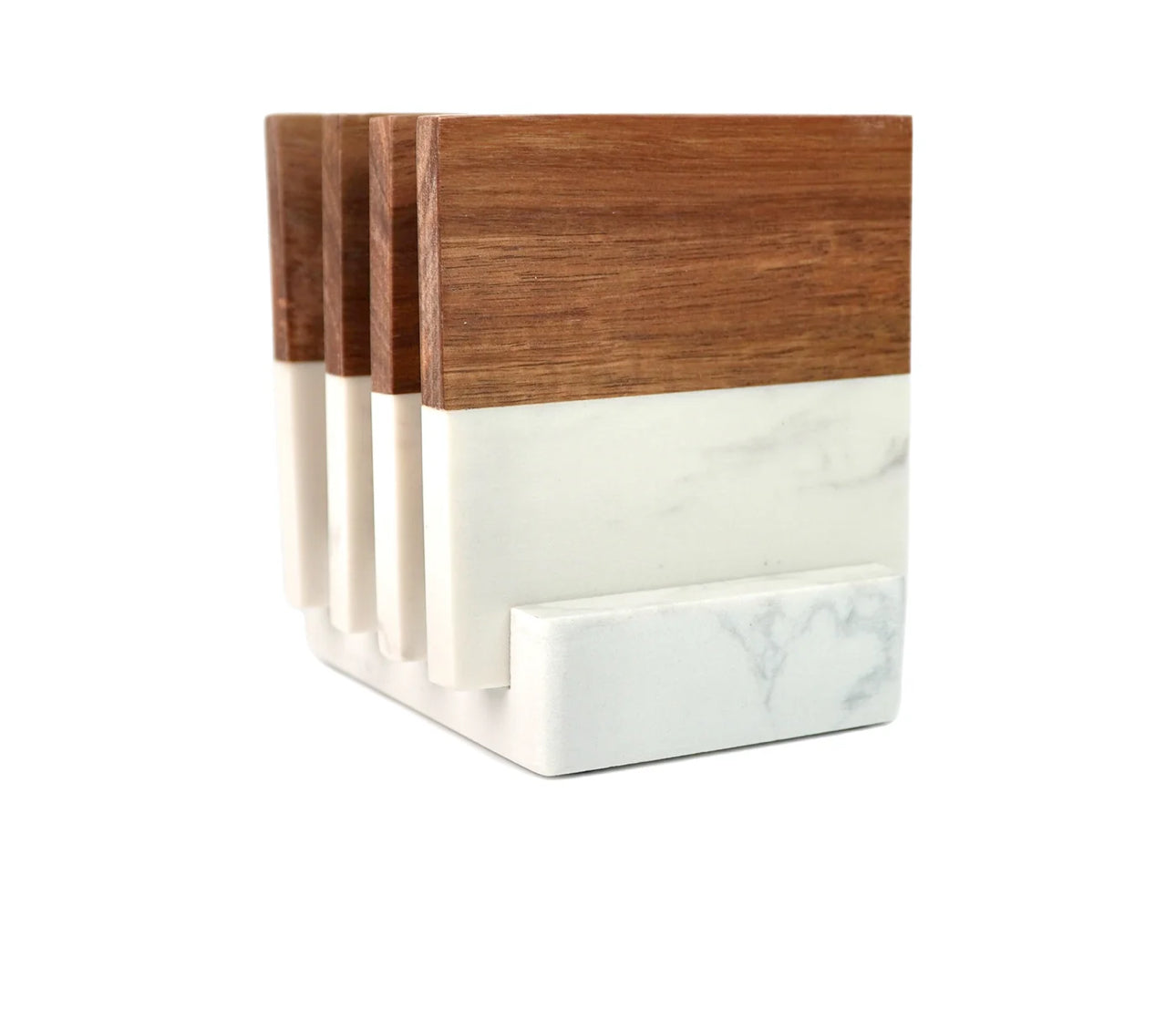 Acacia & Marble Coaster Set