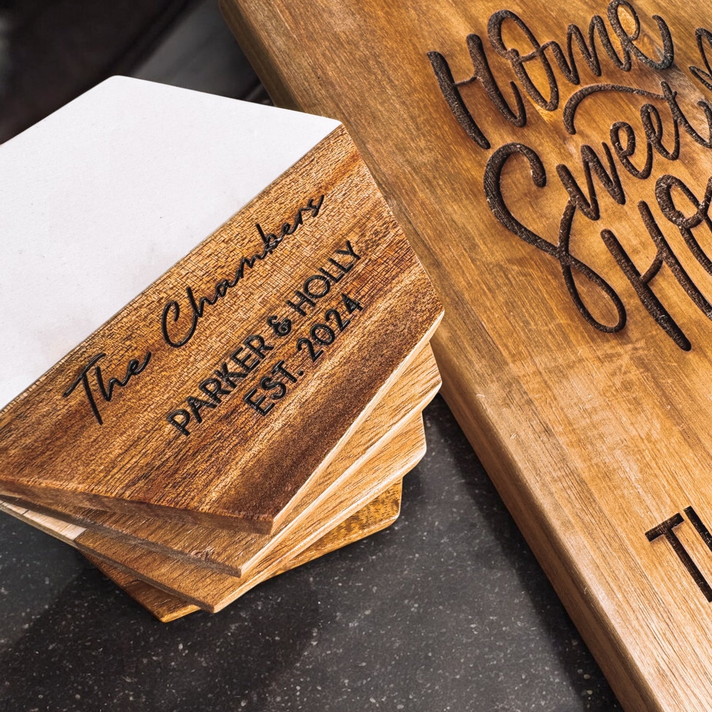 Wooden Hexagon Coaster