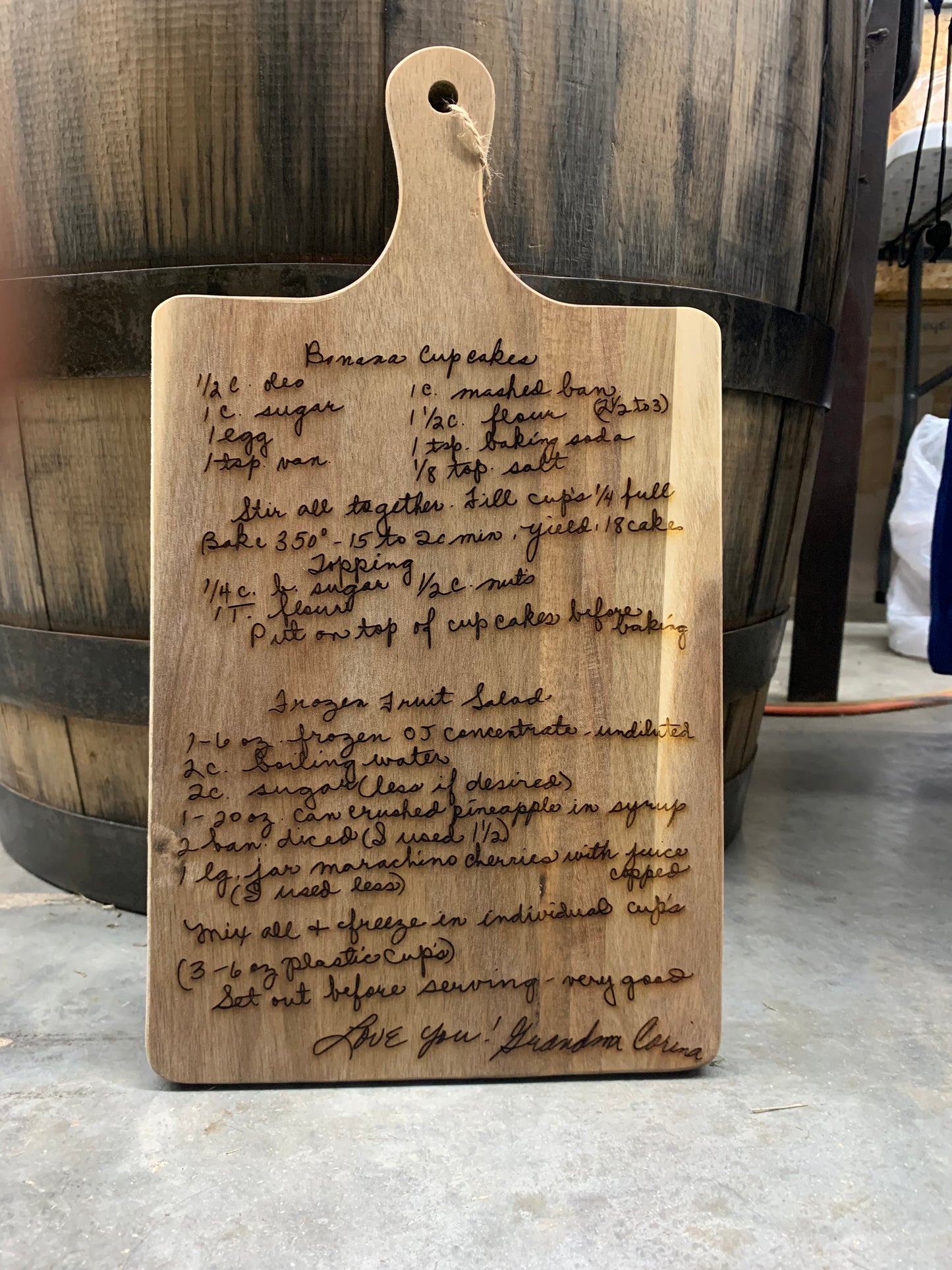 Custom Engraved Recipe