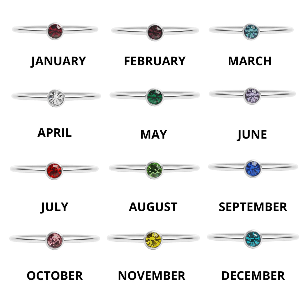 Birthstone Stackable Ring