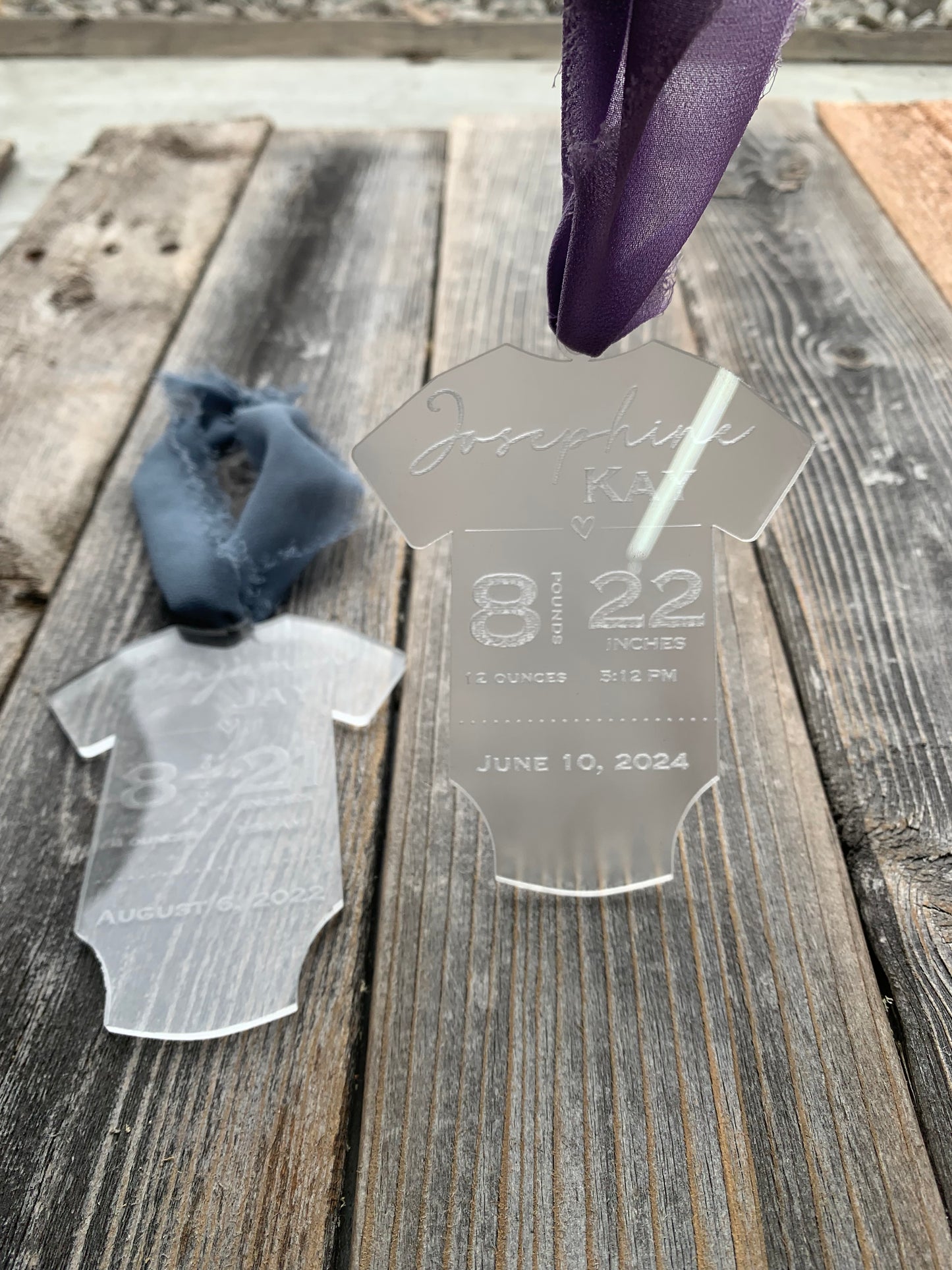 Clear Baby Stats Ornament
