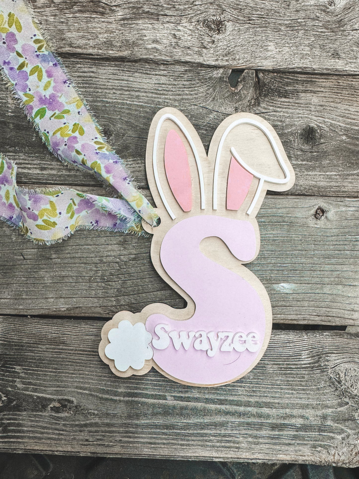 Retro Initial Bunny- DIGITAL DOWNLOAD