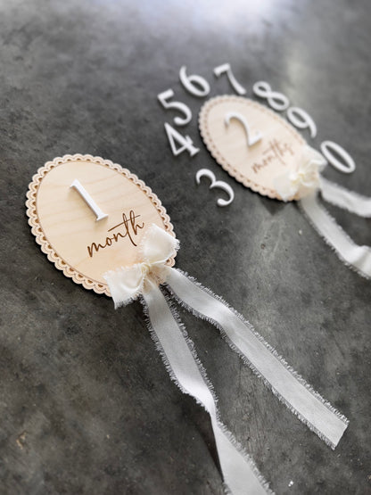 Baby Name Announcment - Bow with Birth Stats