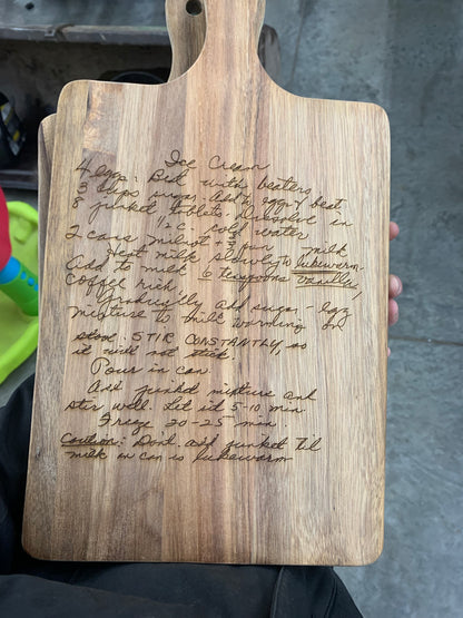 Custom Engraved Recipe