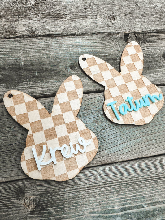 Easter Tag - Checker Bunny