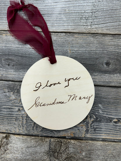 Custom Handwriting Ornament