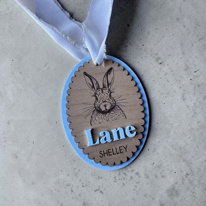 Easter Tag - Vintage Bunny Face