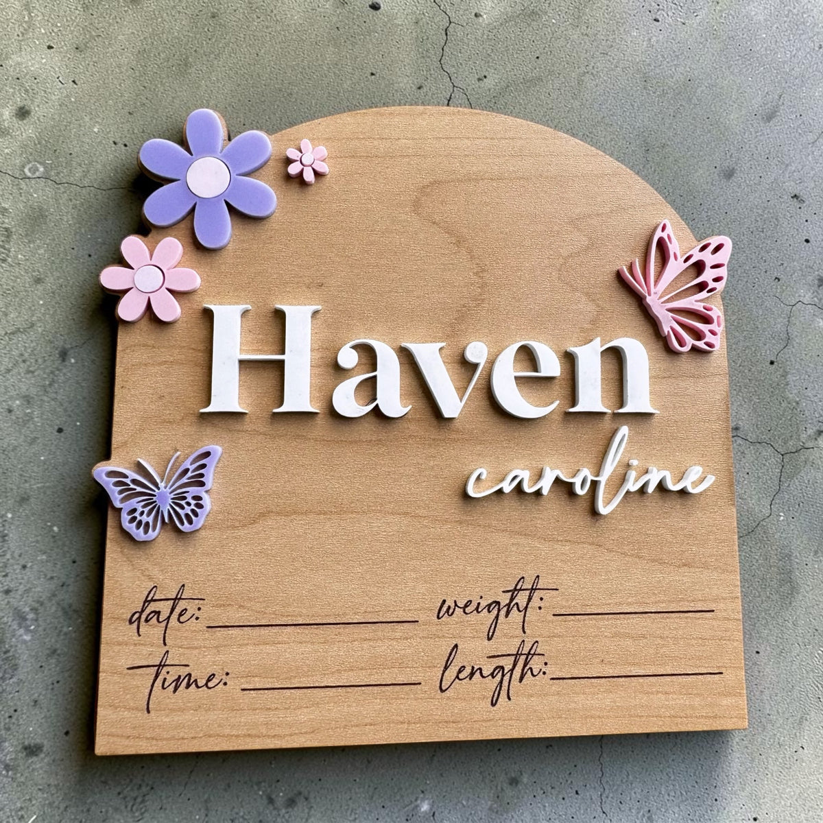 Baby Name Announcment - butterfly