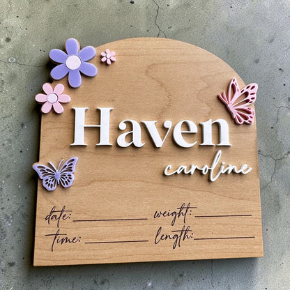 Baby Name Announcment - butterfly