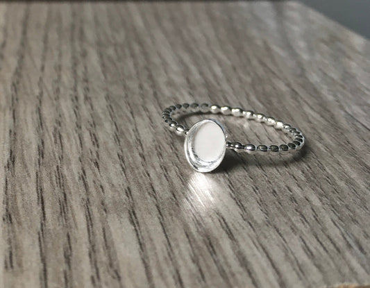 Breastmilk Keepsake - Oval Beaded Band Ring