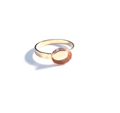 Breastmilk Keepsake - Flat Band Horizontal Oval Ring