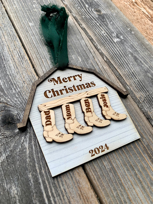 Family Barn Ornament