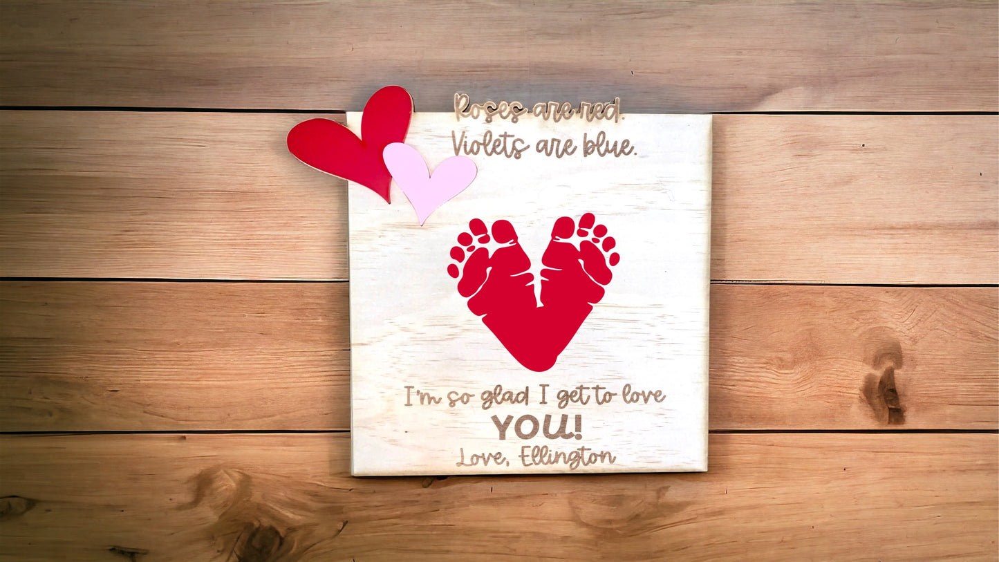 Valentine’s Day Footprint Art