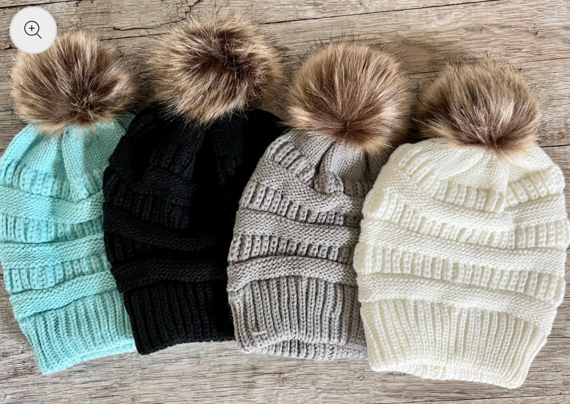 Adult - Leather Patch Beanie