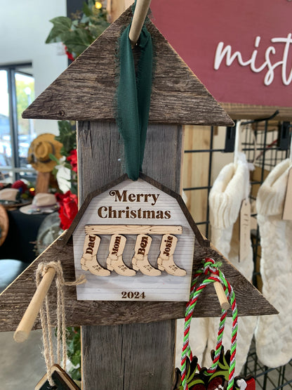 Family Barn Ornament