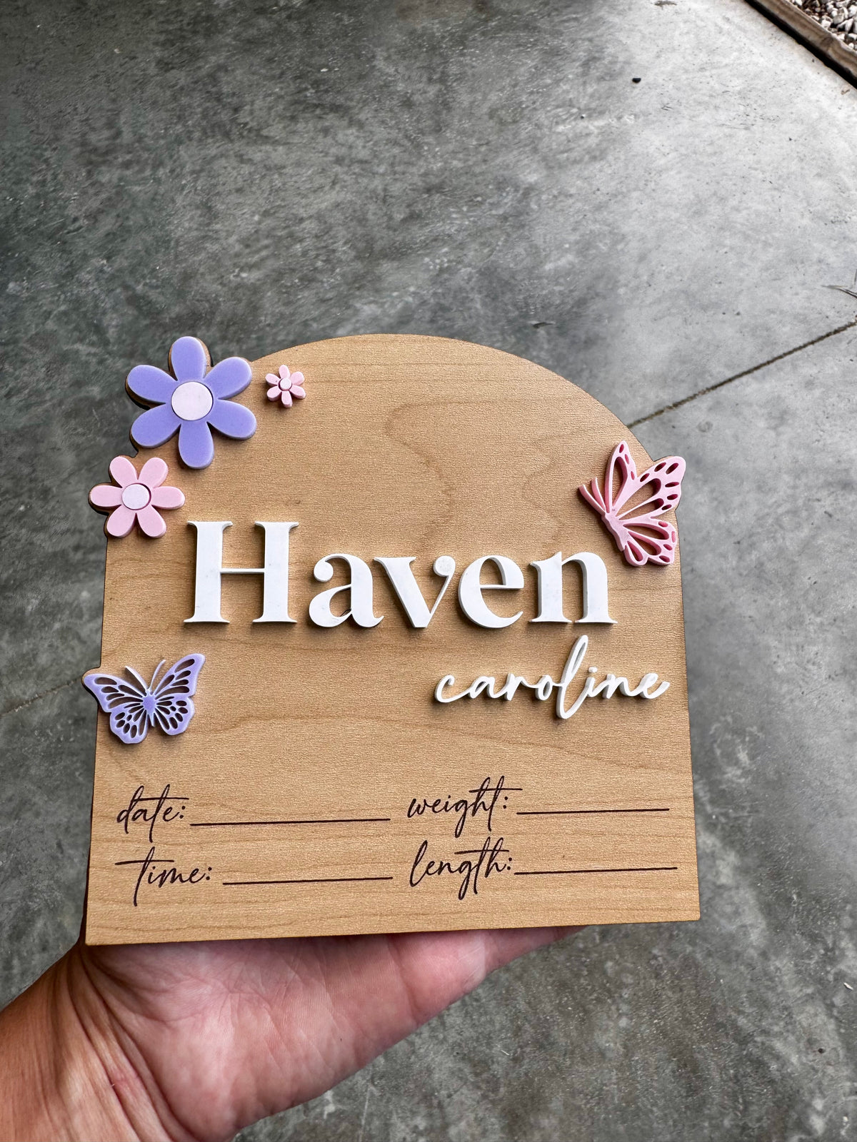Baby Name Announcment - butterfly