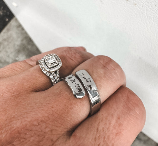 Wide Adjustable Ring (Silver or Gold, One Size), 5mm Mirror Polish Stainless Steel Tarnish-Resistant