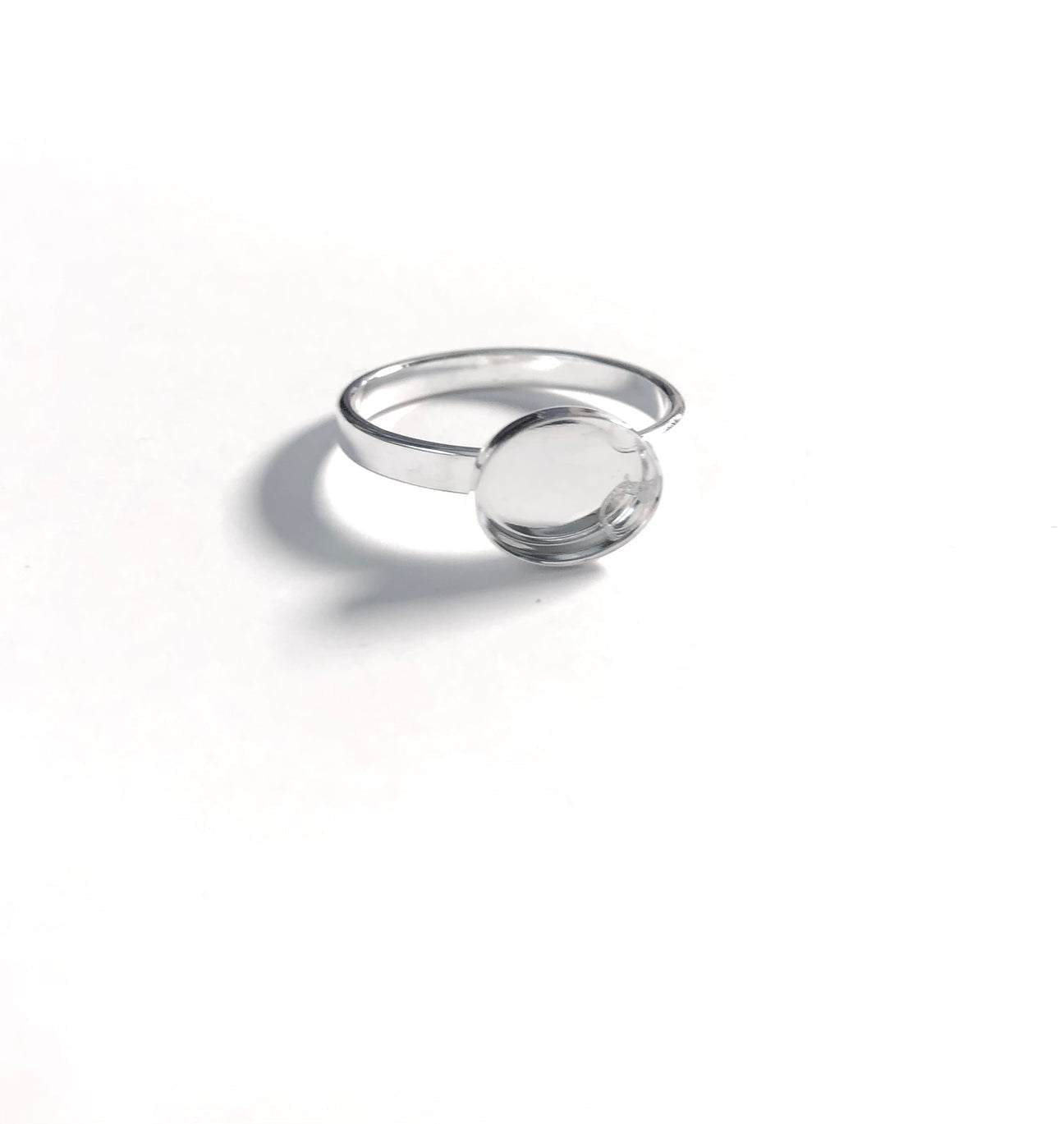 Breastmilk Keepsake - Flat Band Horizontal Oval Ring