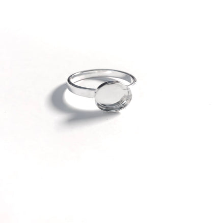 Breastmilk Keepsake - Flat Band Horizontal Oval Ring
