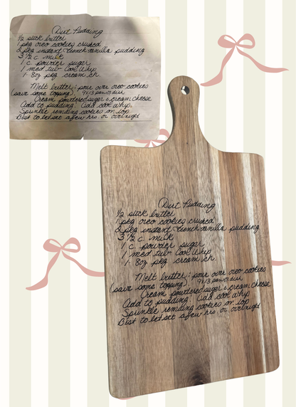 Custom Engraved Recipe