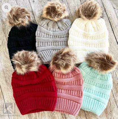 Adult - Leather Patch Beanie