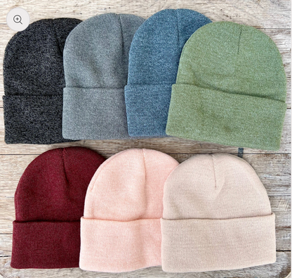 Adult - Leather Patch Beanie