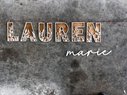 Custom Nursery Sign - Floral