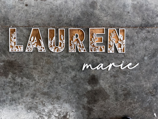 Custom Nursery Sign - Floral