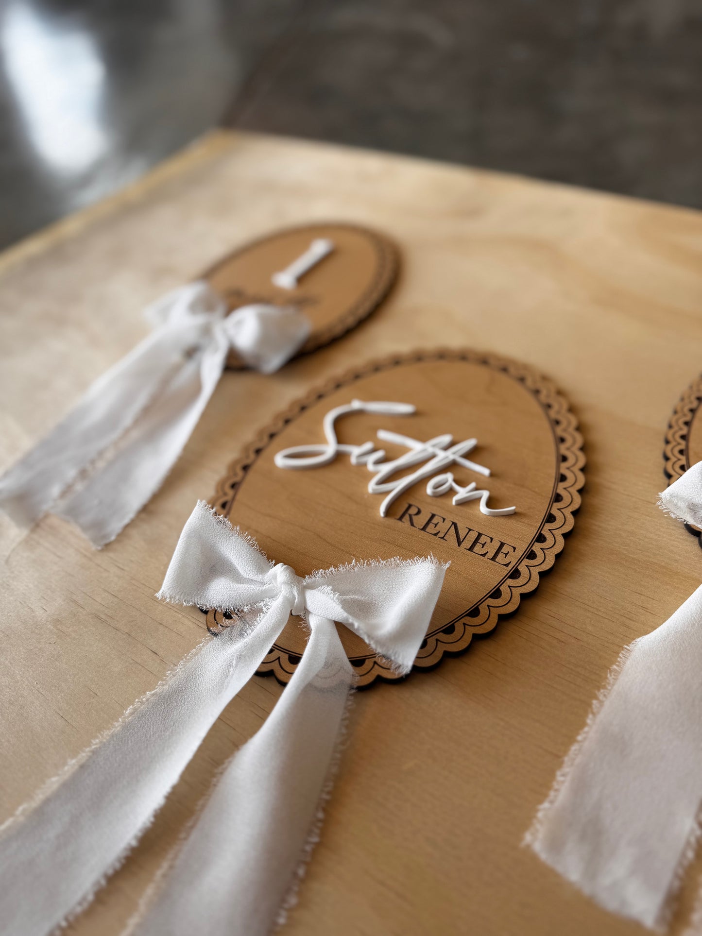 Baby Name Announcement - Bow with Name