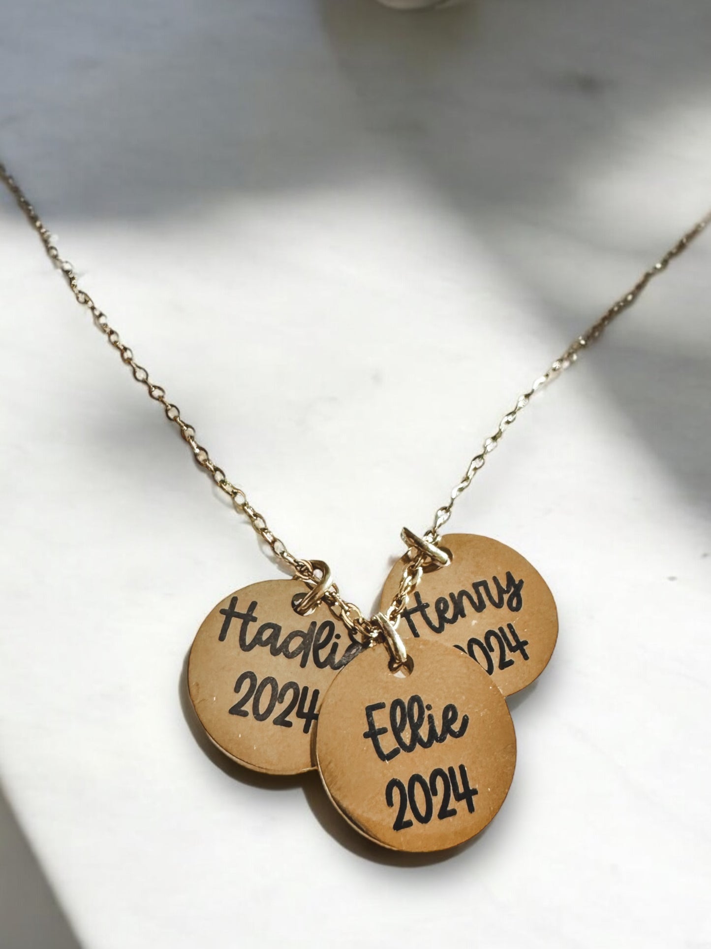 15mm Disc Necklace (Silver, Gold, or Rose Gold)