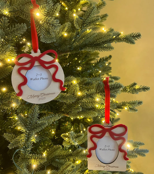 Photo Frame - Red Bow Ornament