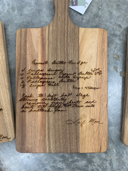 Custom Engraved Recipe