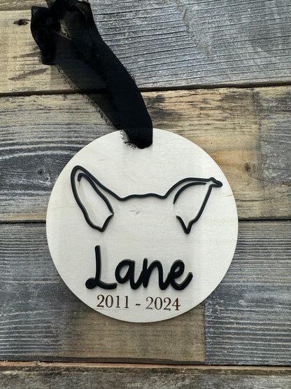 Custom Dog Ear Ornament