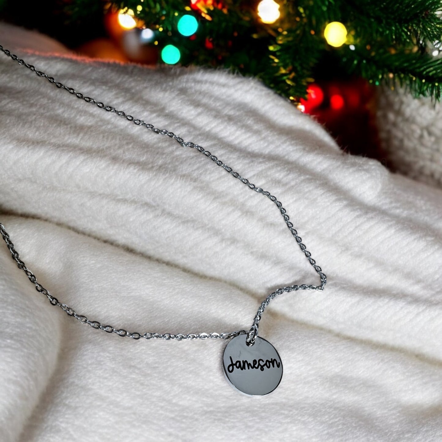 15mm Disc Necklace (Silver, Gold, or Rose Gold)