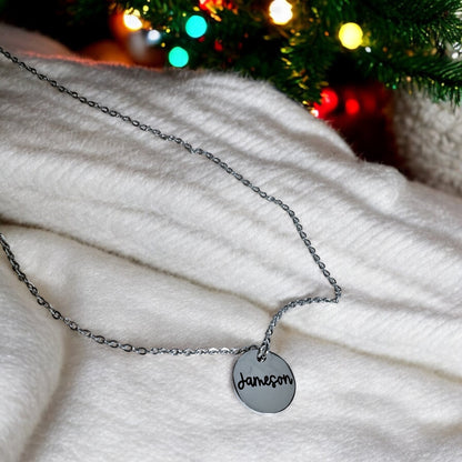 15mm Disc Necklace (Silver, Gold, or Rose Gold)