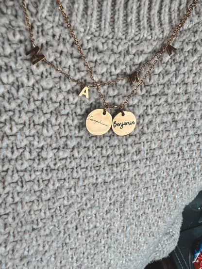15mm Disc Necklace (Silver, Gold, or Rose Gold)