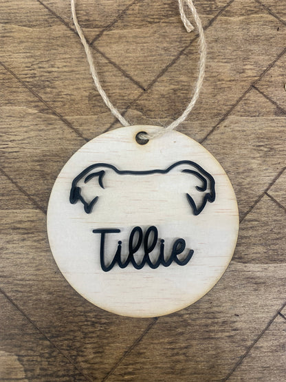 Custom Dog Ear Ornament