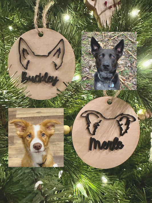 Custom Dog Ear Ornament