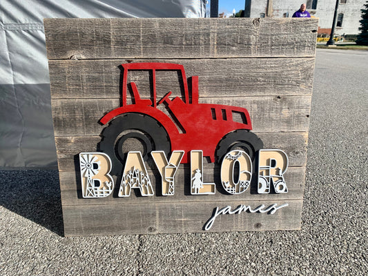 Rustic Tractor Sign