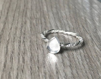 Breastmilk Keepsake - Triple Twist Band Tear Drop Ring