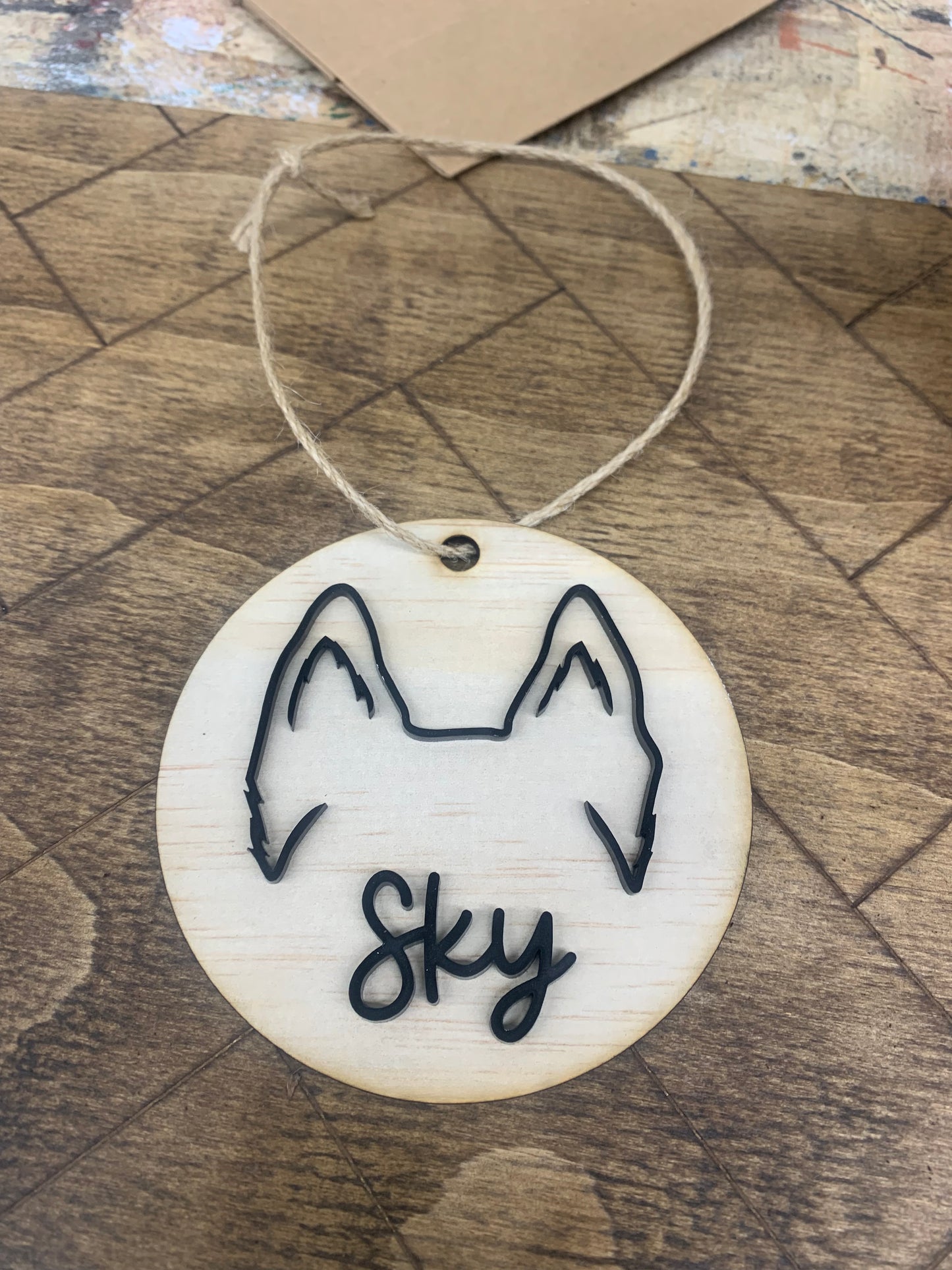 Custom Dog Ear Ornament