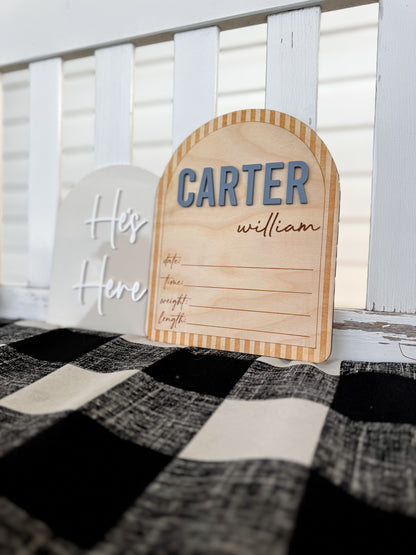 Stripe Baby Name Announcement
