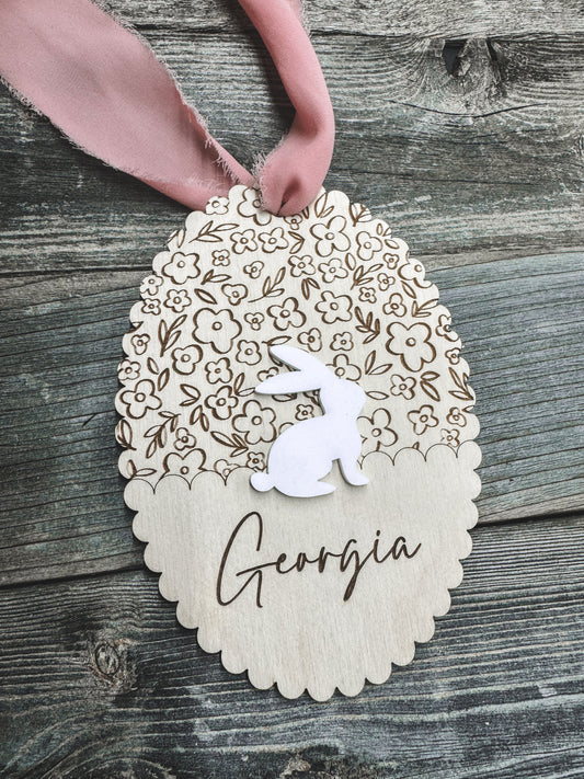 Easter Tag - Scallop Floral
