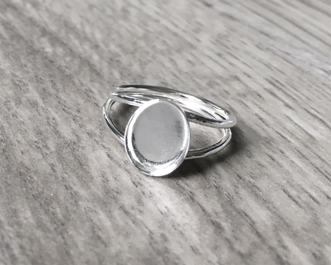 Breastmilk Keepsake - Double Band Oval Ring