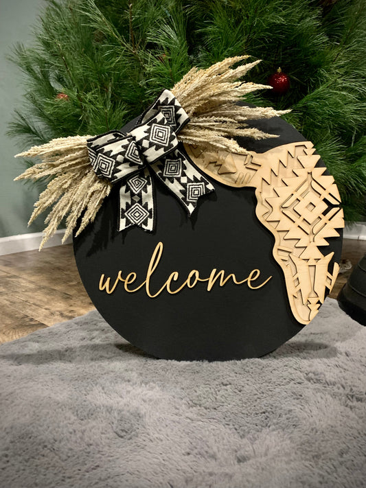 Aztec Cow - Door Hanger