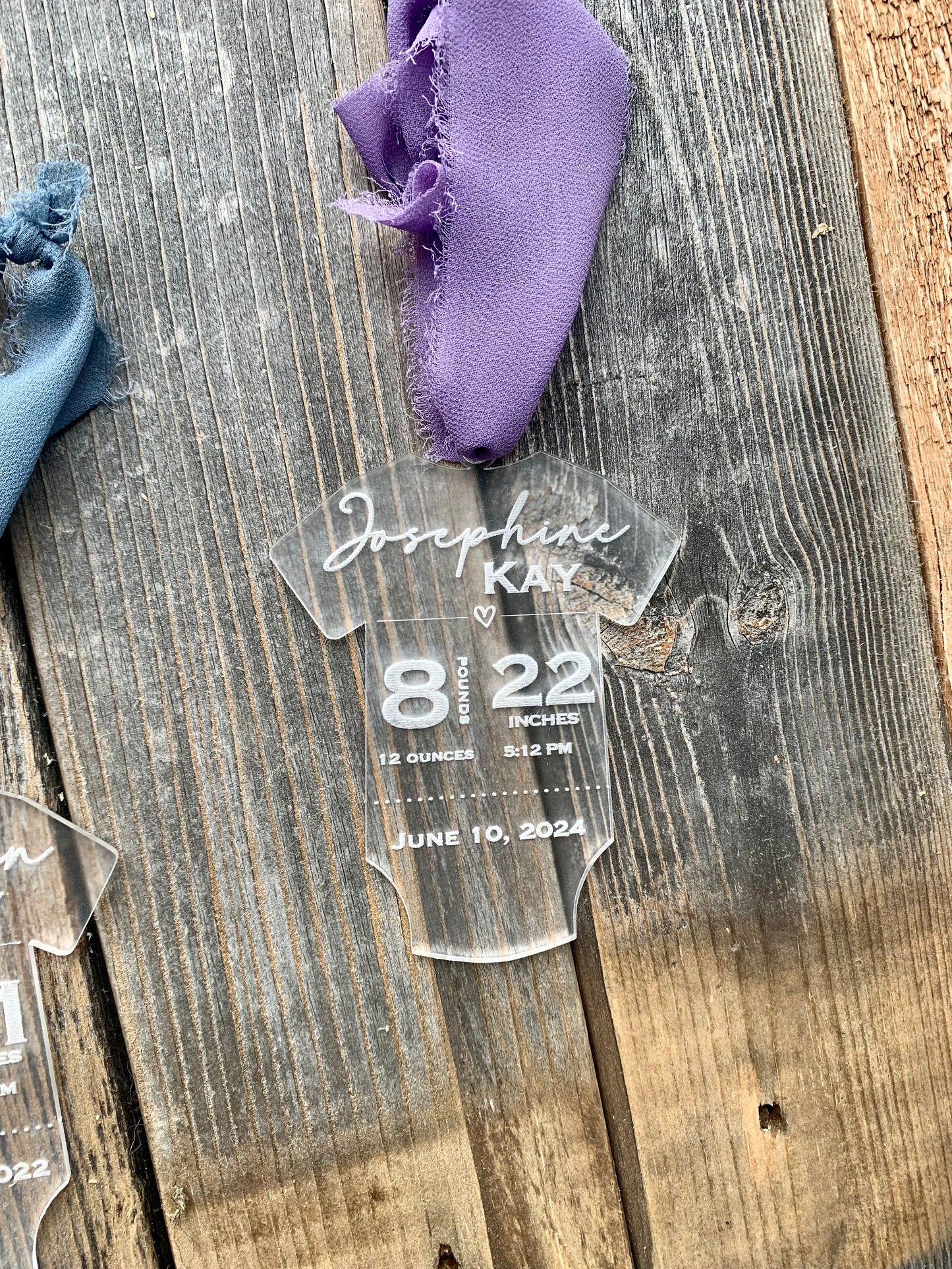 Clear Baby Stats Ornament