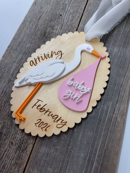 Baby Arriving - Ornament