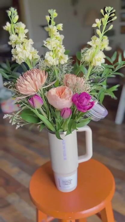 Mother’s Day Tumbler Flower Arrangement